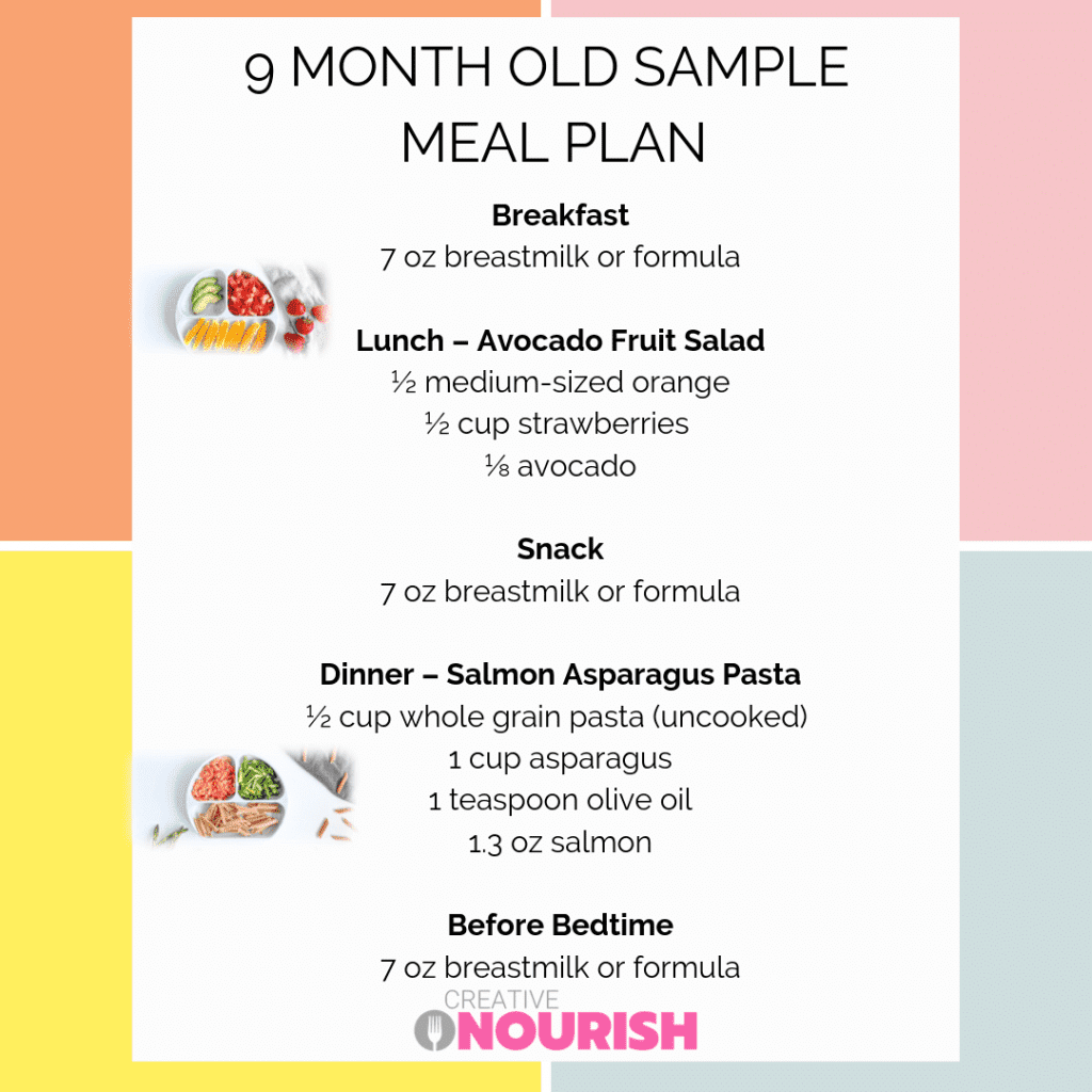 food time table for 9 months baby